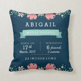 Blommigt Garden Baby Stats Baby Pillow Kudde