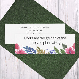 Blommigt Garden Bokar Wisdom Bookmark Affärskort Mini Visitkort