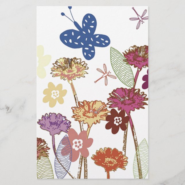 Blommigt Garden Brevpapper (Framsida)