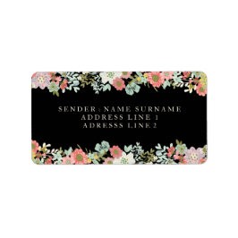 Blommigt Garden bröllopsReturetiketter Adressetikett