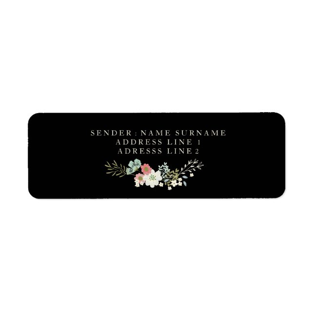 Blommigt Garden bröllopsReturetiketter Returadress Etikett (Framsidan)