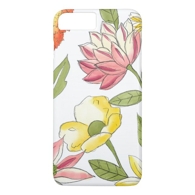 Blommigt Garden Design med vit bakgrund Case-Mate iPhone Skal (Baksida)