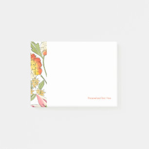 Blommigt Garden Design med vit bakgrund Post-it Block
