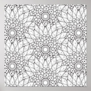 Blommigt Garden Doodle 2 Poster