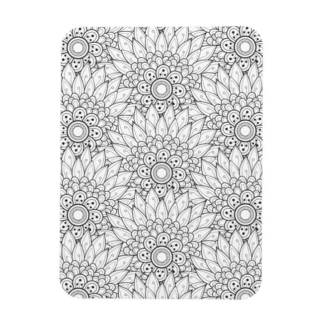 Blommigt Garden Doodle Magnet (Vertikal)