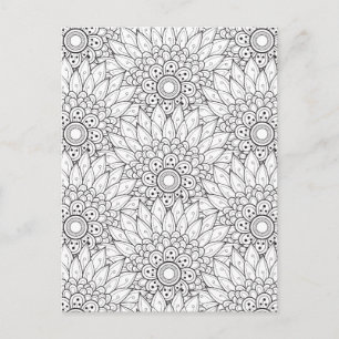 Blommigt Garden Doodle Vykort