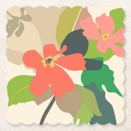 Blommigt Garden Färg Blocks Underlägg Papper