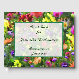 Blommigt Garden Flowers Quinceañera Guest Bok
