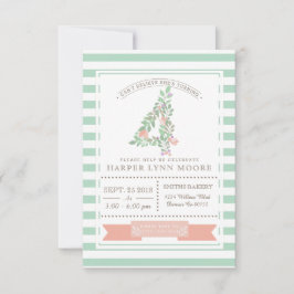 Blommigt Garden | Första Födelsedagsfest inbjudan