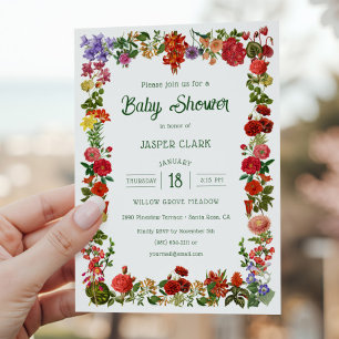 Blommigt Garden Grandmillenial Kärlek Baby Shower Inbjudningar
