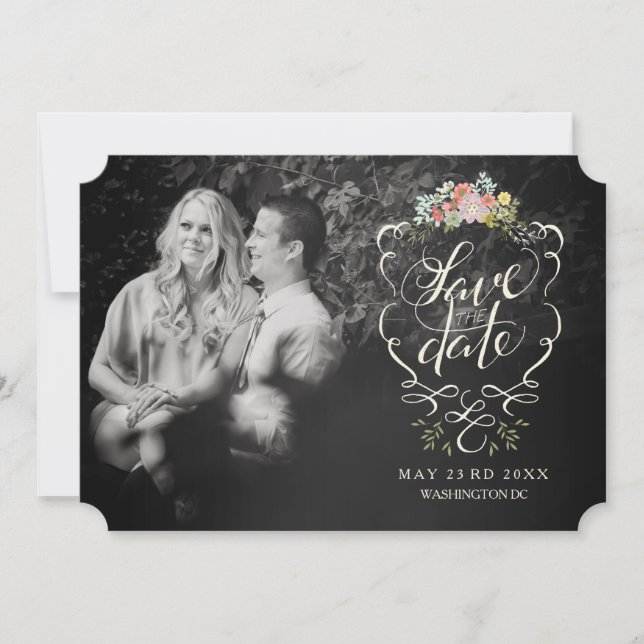 Blommigt Garden Hand, Spara datumkort Spara Datumet (Framsida)