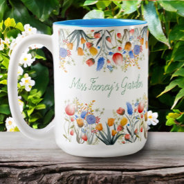 Blommigt Garden Handmålat Gift for Teacher Två-Tonad Mugg