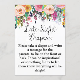 Blommigt Garden Late Late Night Diape Game Sign 5x Inbjudningar