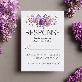 Blommigt Garden Lila Violet Lavender Bröllop OSA Kort