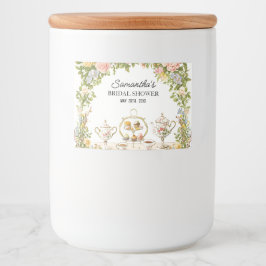 Blommigt Garden Möhippa Tea Party Drink och Mat Etiketter