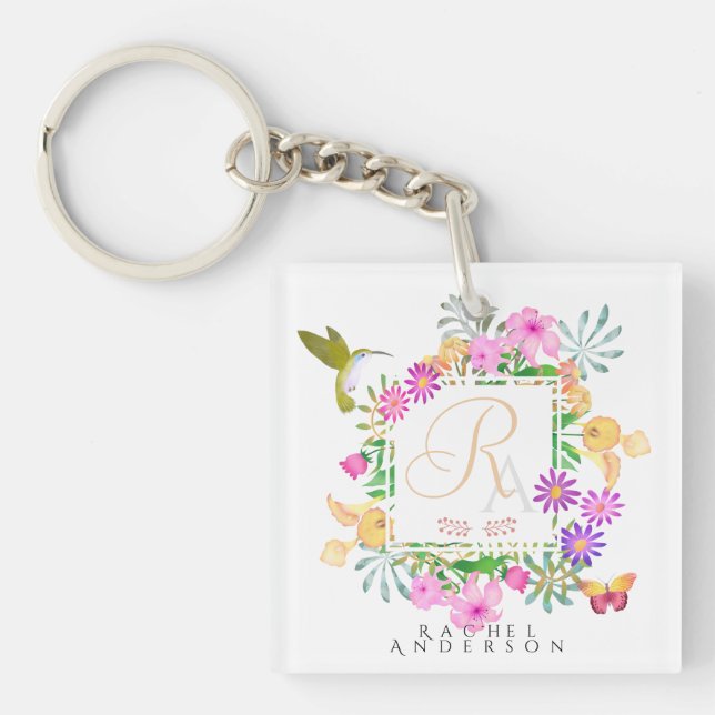 Blommigt Garden Monogram White (Framsidan)