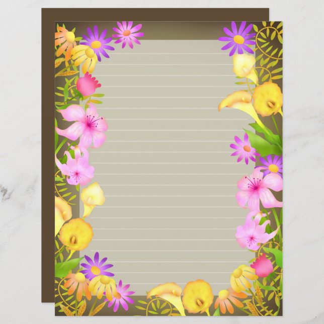 Blommigt Garden Olive (Fram/baksida)