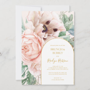 Blommigt Garden Pastel Brunch och Bubly Inbjudningar