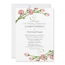 Blommigt Garden Ro bröllopsinbjudan