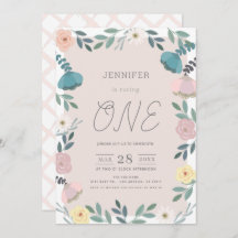 Blommigt Garden Rosa GIrl 1:a födelsedagen