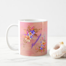 Blommigt Garden Rosa Watercolor Personalize
