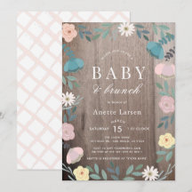 Blommigt Garden Rustic Wood Girl Brunch Baby Showe