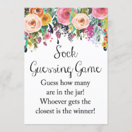 Blommigt Garden Sock Guessing Game Sign 5x7-tums S Inbjudningar