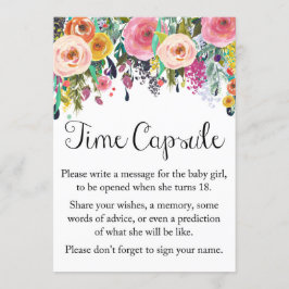 Blommigt Garden Time Capsule for Girl Sign 5x7’ St Inbjudningar