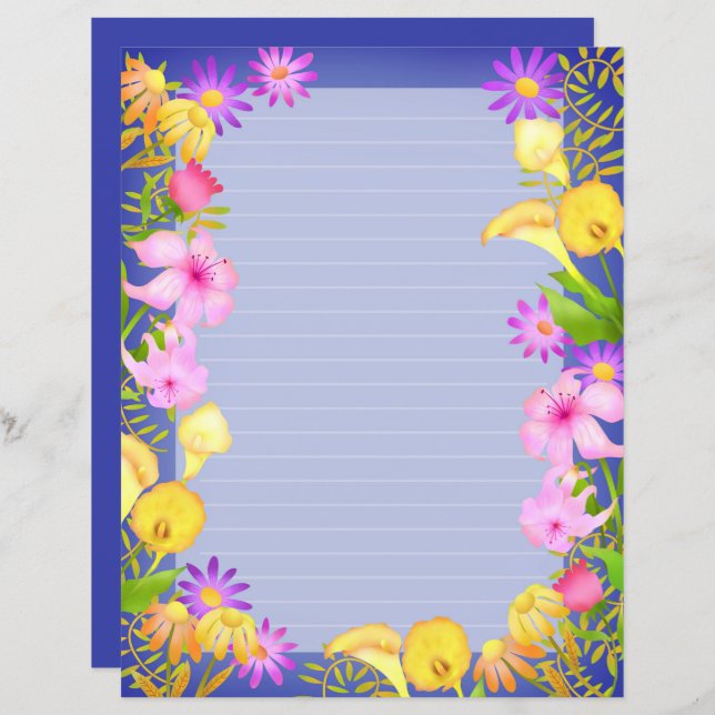 Blommigt Garden Violet (Fram/baksida)