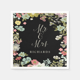 Blommigt Garden Wedasmeds Personlig Napkins Pappersservett