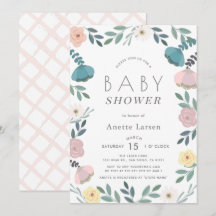Blommigt Garden White Girl Baby Shower