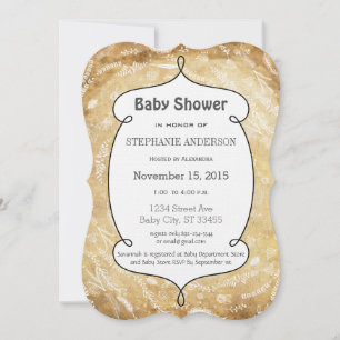 Blommigt Garland Folk Art Baby Shower Inbjudningar