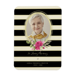 Blommigt Garland Memorial Loved Ones Golden & Blac Magnet