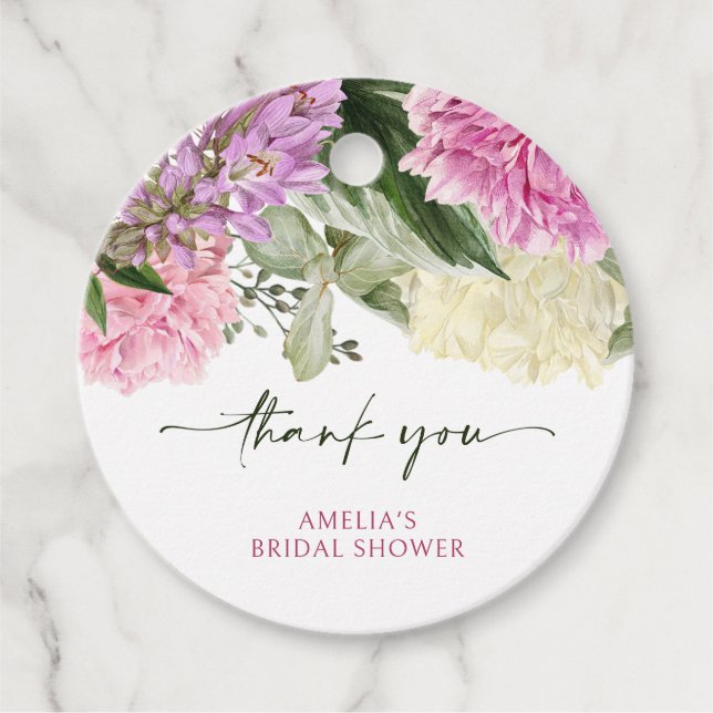 Blommigt Gåvor Etiketter (Framsida)