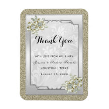 Blommigt Gem Silver Framed, Guld & Silver Bröllop