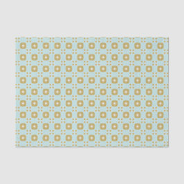 Blommigt Geo Light Aqua och Guld Tissue Paper