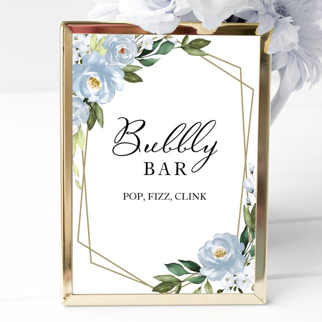 Blommigt Geometric Bubly Pub Pop Fizz Clink-tecken Poster (Skapare uppladdad)
