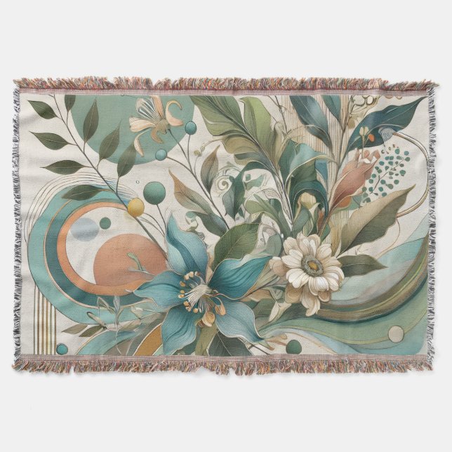 Blommigt Geometric Harmony Blanket Filt (Framsidan)