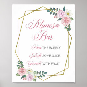Blommigt Geometric Mimosa Pub-tecken Poster
