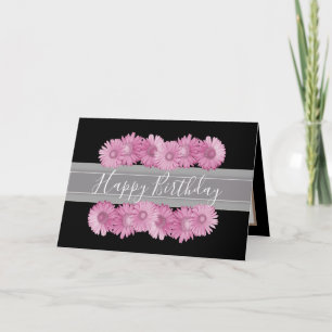 Blommigt Gerbera Daisy Flower Rosa Girl Birthday Kort