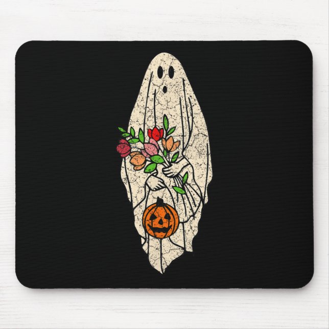 Blommigt Ghost Cute Halloween Costume Funny Graphi Musmatta (Framsidan)