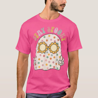 Blommigt Ghost Halloeen Retro Groovy Stanna Roligt T Shirt