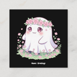 Blommigt Ghost Halloween Costume for Girls Women Fyrkantigt Visitkort