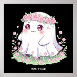 Blommigt Ghost Halloween Costume for Girls Women Poster