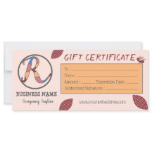 Blommigt Gift-certifikatmall med Logotyp