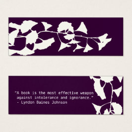 Blommigt Ginkgo Träd Gren Löv Litet Visitkort