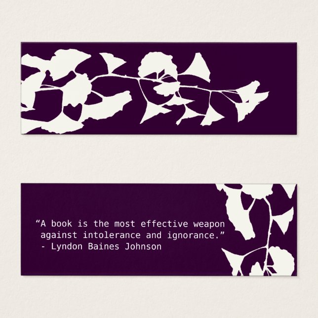 Blommigt Ginkgo Träd Gren Löv Litet Visitkort (Framsida & baksida)