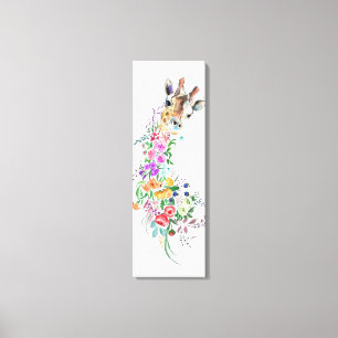 Blommigt Giraffe Kanvastryck