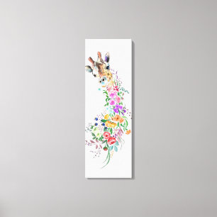 Blommigt Giraffe Kanvastryck
