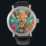 Blommigt Giraffe Porträtt-9319 Armbandsur<br><div class="desc">Blommigt Giraffe Porträtt-9319</div>